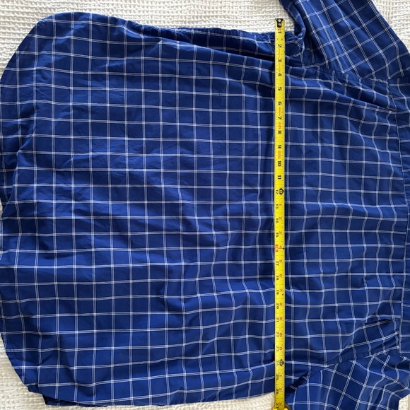 Old Navy Navy Blue Plaid Men's Shirt - Picture 6 of 7